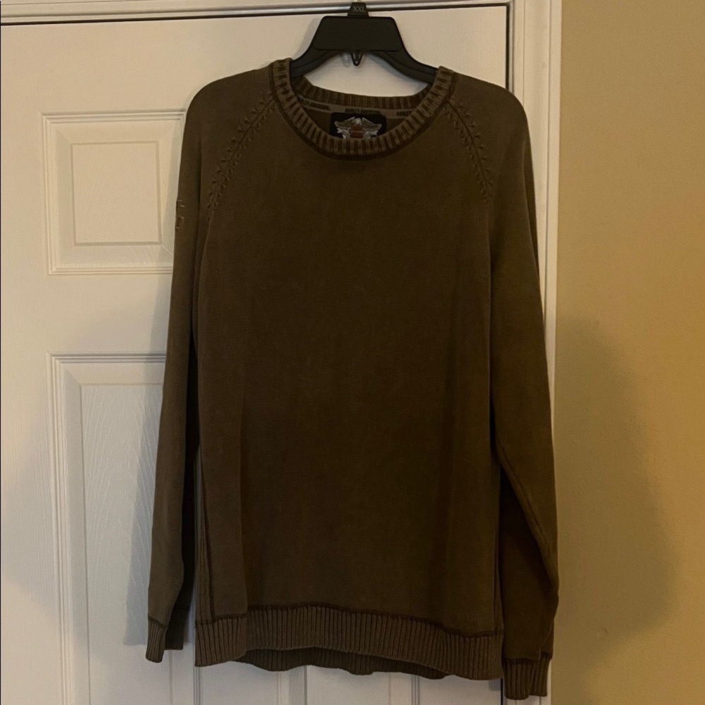 Harley-Davidson Men's Dark Brown Crewneck Sweater